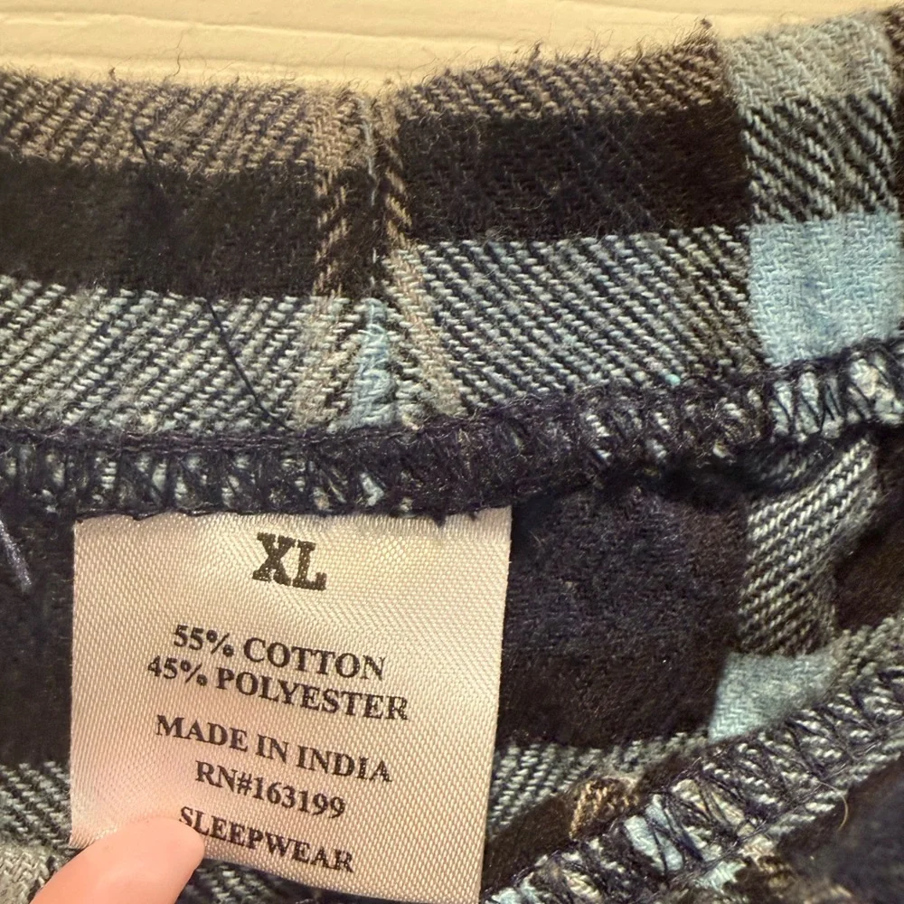 💙👉Men’s Plaid Pajama Pants | Drawstring Lounge Sleep Pants Blue Relaxed Fit